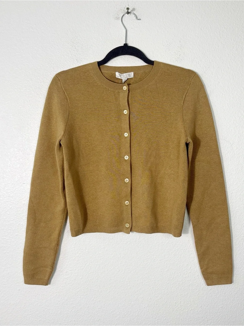 J.Crew Cardigan Sweater in TENCEL lyocell Button Up Brown Size XS NEW